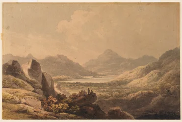 Lake Landscape (Killarney), tidlig på 1800-tallet (wc og grafitt på papir)